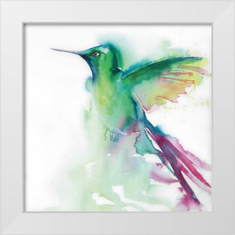 Hummingbirds III White Modern Wood Framed Art Print by Valle, Aimee Del