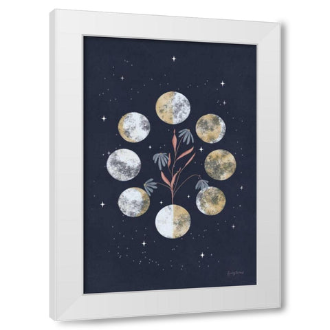 Luna I White Modern Wood Framed Art Print by Thorns, Becky