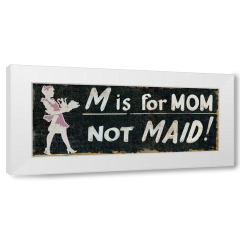 M is for Mom White Modern Wood Framed Art Print by Pela Studio