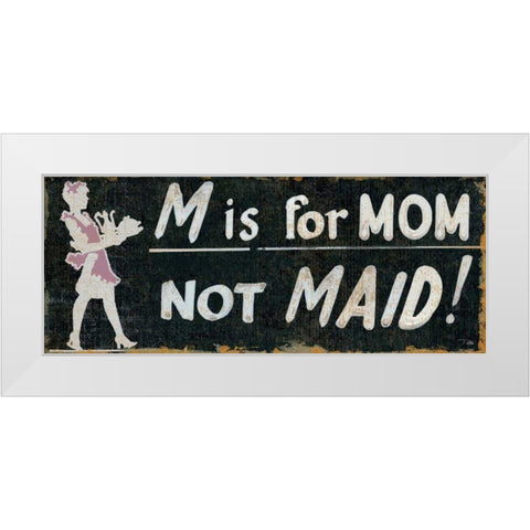 M is for Mom White Modern Wood Framed Art Print by Pela Studio