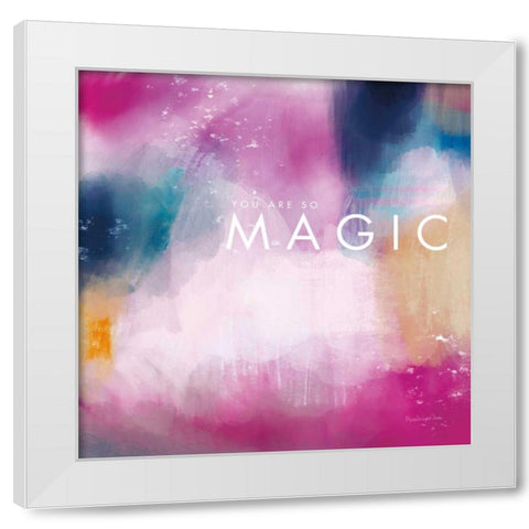 Magic White Modern Wood Framed Art Print by Charro, Mercedes Lopez