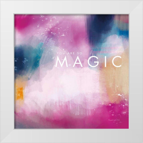 Magic White Modern Wood Framed Art Print by Charro, Mercedes Lopez