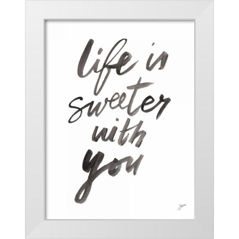 Life is Sweeter White Modern Wood Framed Art Print by Panganiban, Karyn