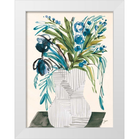 Blossoms White Modern Wood Framed Art Print by Panganiban, Karyn