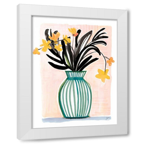 Tropical Orchids White Modern Wood Framed Art Print by Panganiban, Karyn