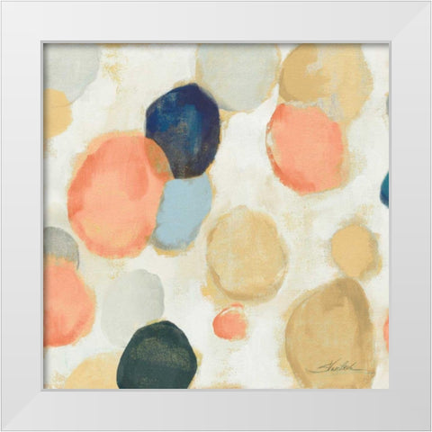 Painted Pebbles II Boho White Modern Wood Framed Art Print by Vassileva, Silvia