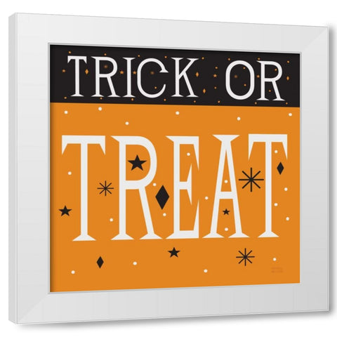 Festive Fright Trick or Treat III White Modern Wood Framed Art Print by Mullan, Michael