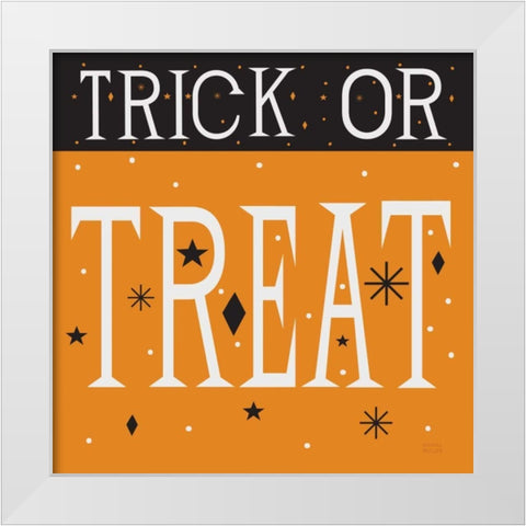Festive Fright Trick or Treat III White Modern Wood Framed Art Print by Mullan, Michael