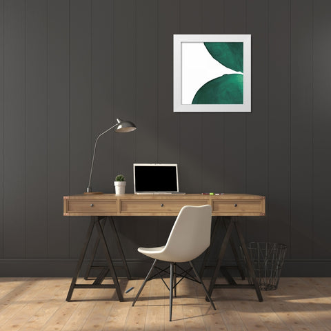 Pools of Green III White Modern Wood Framed Art Print by Rhue, Piper