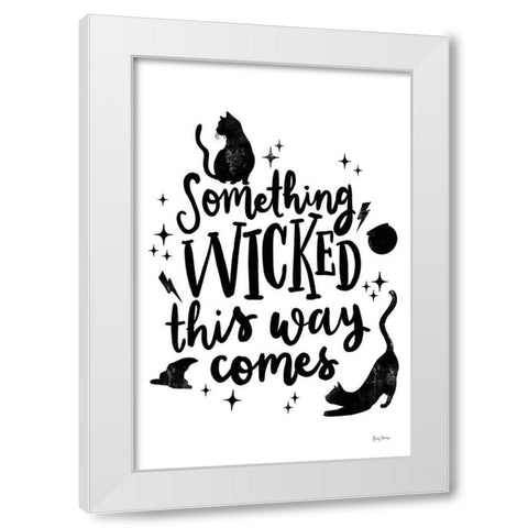 Sophisticated Spooky IV BW White Modern Wood Framed Art Print by Thorns, Becky