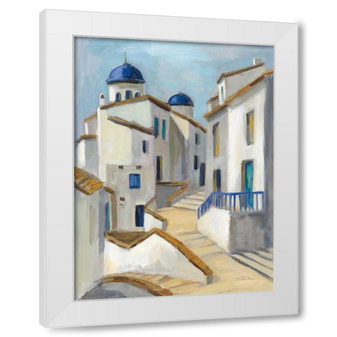 Santorini View II White Modern Wood Framed Art Print by Vassileva, Silvia