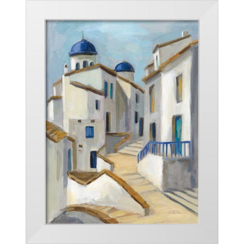 Santorini View II White Modern Wood Framed Art Print by Vassileva, Silvia