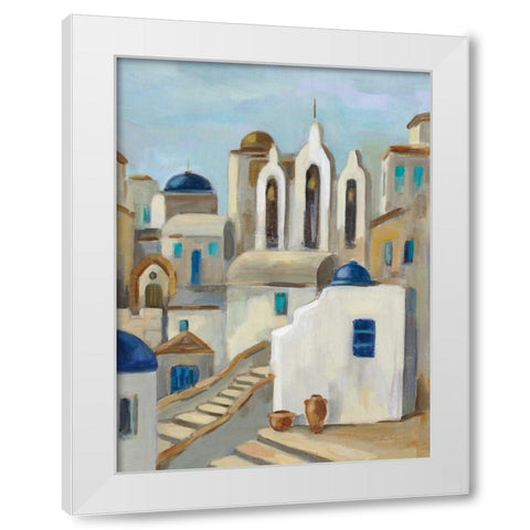 Santorini View III White Modern Wood Framed Art Print by Vassileva, Silvia
