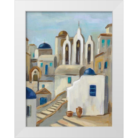 Santorini View III White Modern Wood Framed Art Print by Vassileva, Silvia