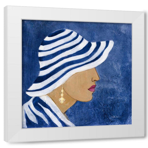 Lady with Hat I White Modern Wood Framed Art Print by Vassileva, Silvia