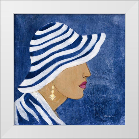Lady with Hat I White Modern Wood Framed Art Print by Vassileva, Silvia