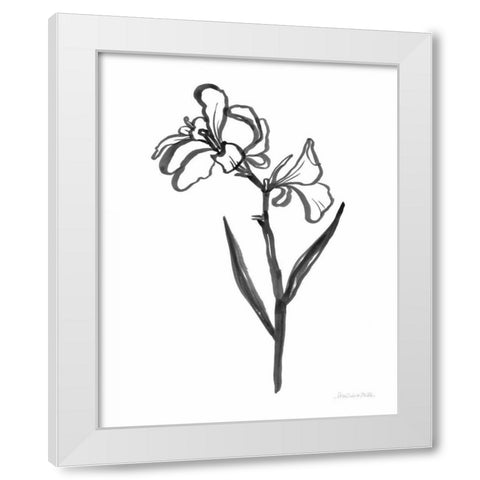 Ink Flower II White Modern Wood Framed Art Print by Miller, Sara Zieve