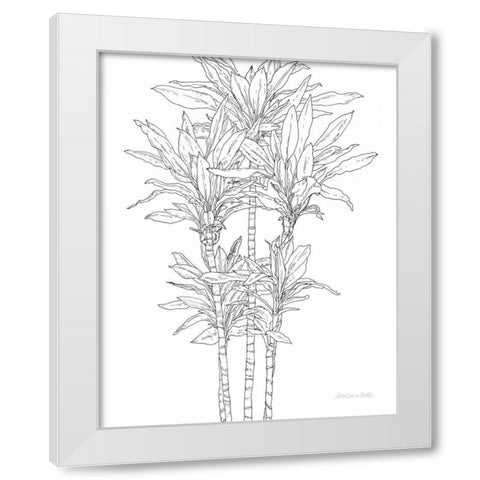 Sketched Tree II White Modern Wood Framed Art Print by Miller, Sara Zieve
