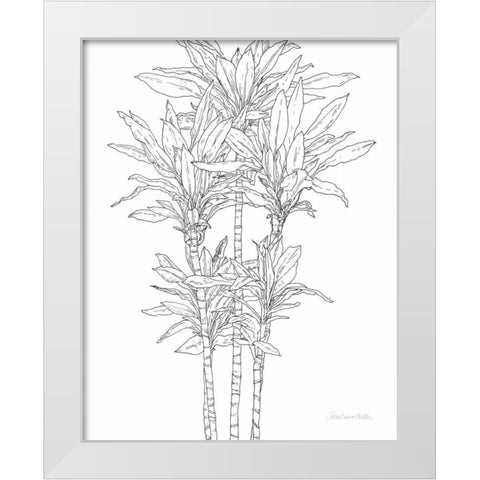 Sketched Tree II White Modern Wood Framed Art Print by Miller, Sara Zieve