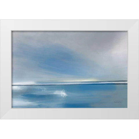 Shining Sea White Modern Wood Framed Art Print by Charro, Mercedes Lopez