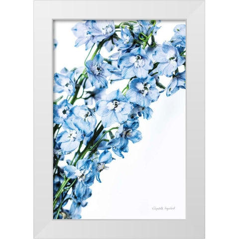 Freshly Picked Delphinium IV White Modern Wood Framed Art Print by Urquhart, Elizabeth