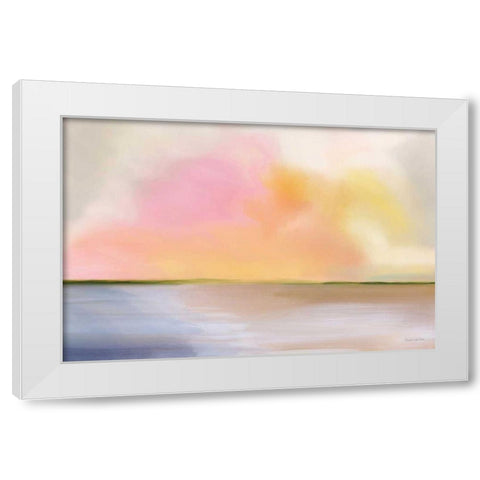 Cotton Candy Beach White Modern Wood Framed Art Print by Charro, Mercedes Lopez