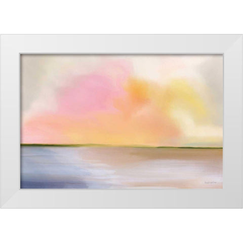 Cotton Candy Beach White Modern Wood Framed Art Print by Charro, Mercedes Lopez