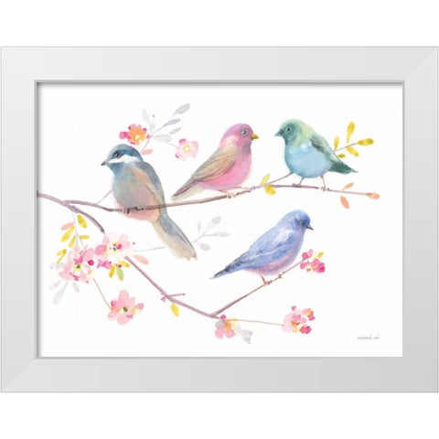 Flight Friends V White Modern Wood Framed Art Print by Nai, Danhui