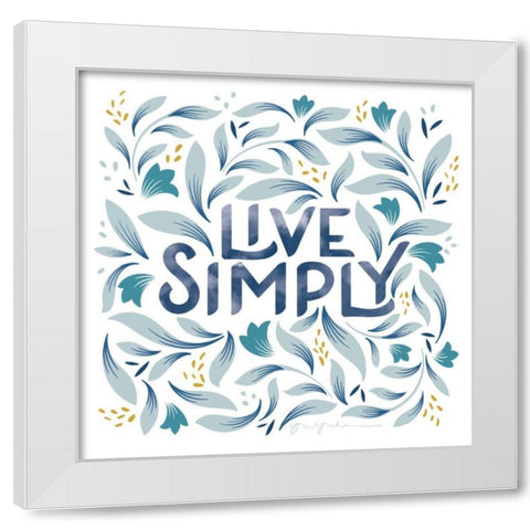Calm Words I White Modern Wood Framed Art Print by Graham, Gia