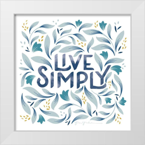 Calm Words I White Modern Wood Framed Art Print by Graham, Gia