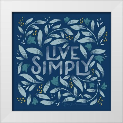 Calm Words I Dark White Modern Wood Framed Art Print by Graham, Gia