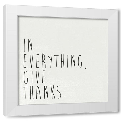 Give Thanks I White Modern Wood Framed Art Print by Wild Apple Portfolio