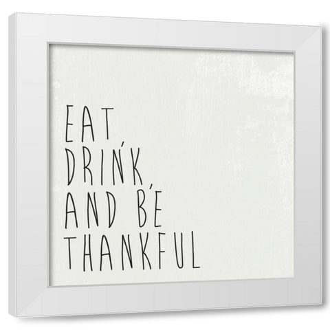 Give Thanks II White Modern Wood Framed Art Print by Wild Apple Portfolio