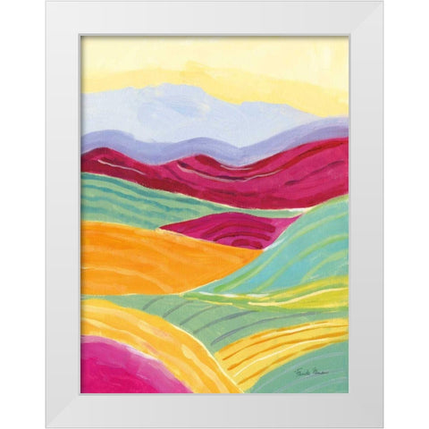 Sunny Landscape II White Modern Wood Framed Art Print by Zaman, Farida