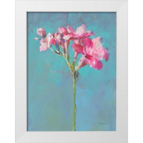 Modern Freesia I White Modern Wood Framed Art Print by Nai, Danhui