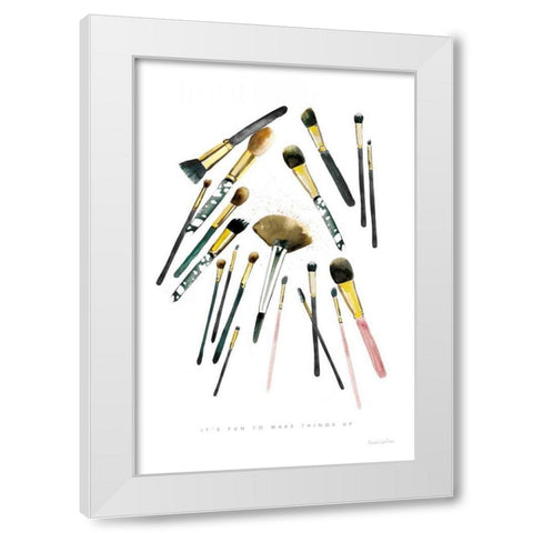 Make it Up II White Modern Wood Framed Art Print by Charro, Mercedes Lopez