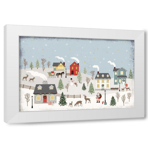Christmas Village II Day White Modern Wood Framed Art Print by Marshall, Laura