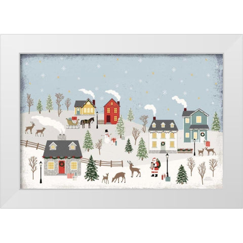 Christmas Village II Day White Modern Wood Framed Art Print by Marshall, Laura