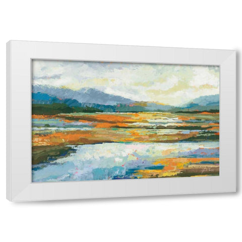 Fall Marsh White Modern Wood Framed Art Print by Vertentes, Jeanette