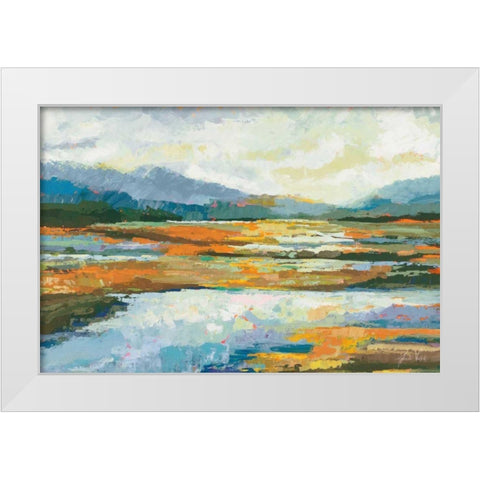 Fall Marsh White Modern Wood Framed Art Print by Vertentes, Jeanette