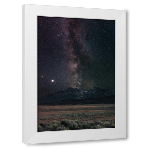 Milky Way in Sawtooth Mountains White Modern Wood Framed Art Print by Majchrowicz, Alan