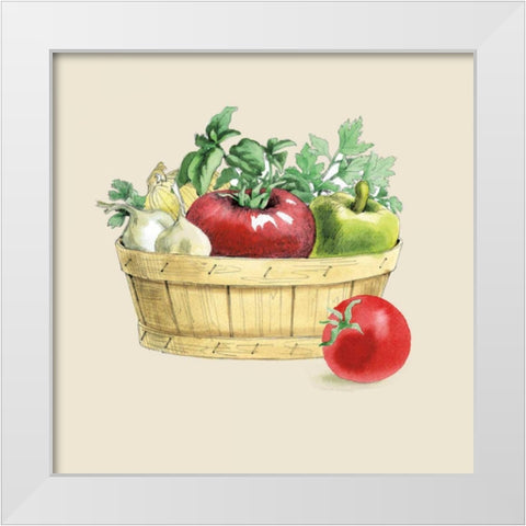Fresh From The Garden I Cream White Modern Wood Framed Art Print by Grove, Beth