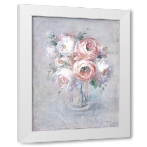 Light Summer Blooms I White Modern Wood Framed Art Print by Nai, Danhui
