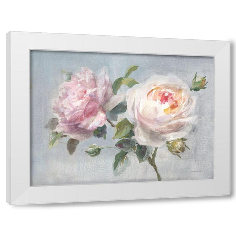 Light Lovely Roses White Modern Wood Framed Art Print by Nai, Danhui