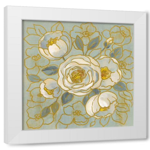 Sage Floral II v2 White Modern Wood Framed Art Print by Vassileva, Silvia