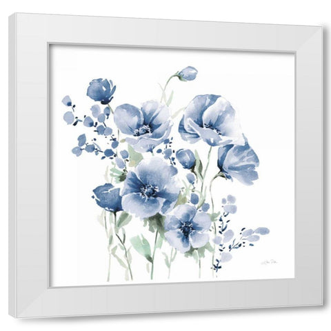 Secret Garden Bouquet II Blue White Modern Wood Framed Art Print by Pete, Katrina
