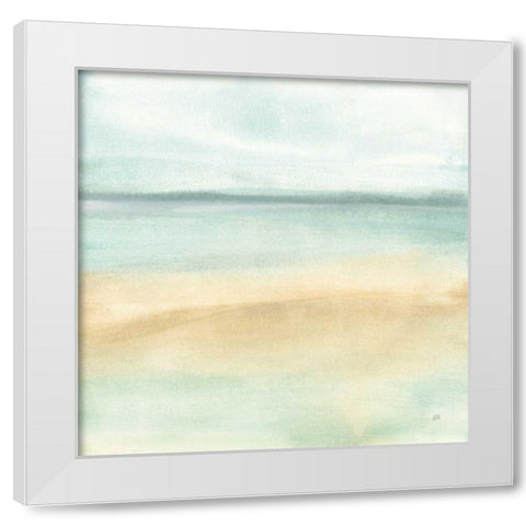 Mint and Sand I White Modern Wood Framed Art Print by Paschke, Chris