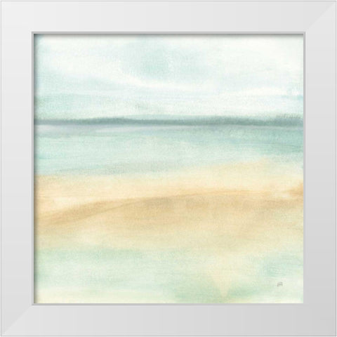 Mint and Sand I White Modern Wood Framed Art Print by Paschke, Chris
