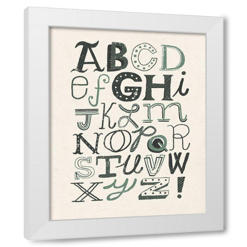 Funky Letters Dark White Modern Wood Framed Art Print by Mullan, Michael