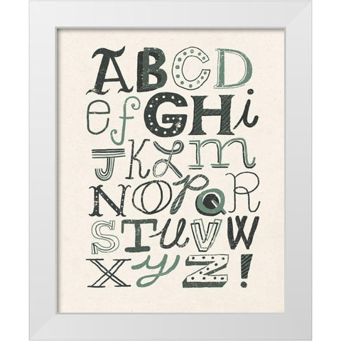 Funky Letters Dark White Modern Wood Framed Art Print by Mullan, Michael